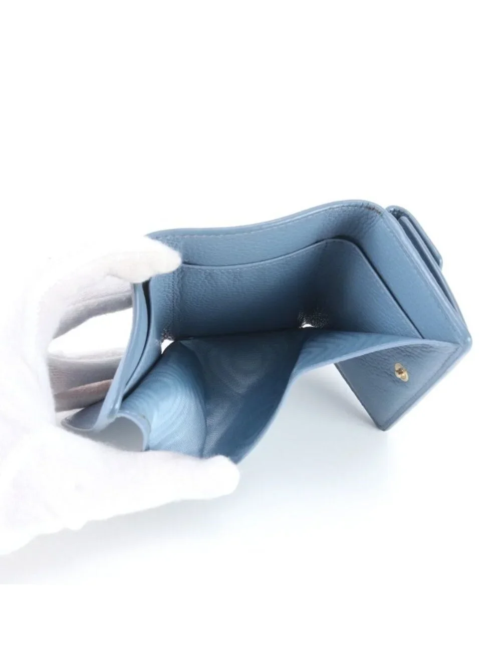 Miu Miu Leather Trifold Wallet Compact